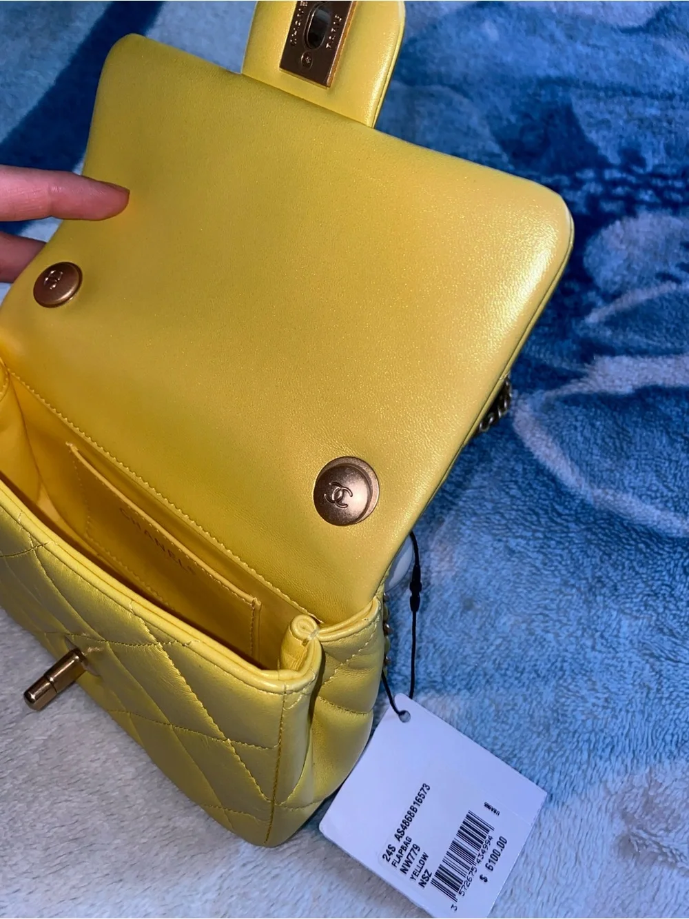 Chanel yellow iridescent mini